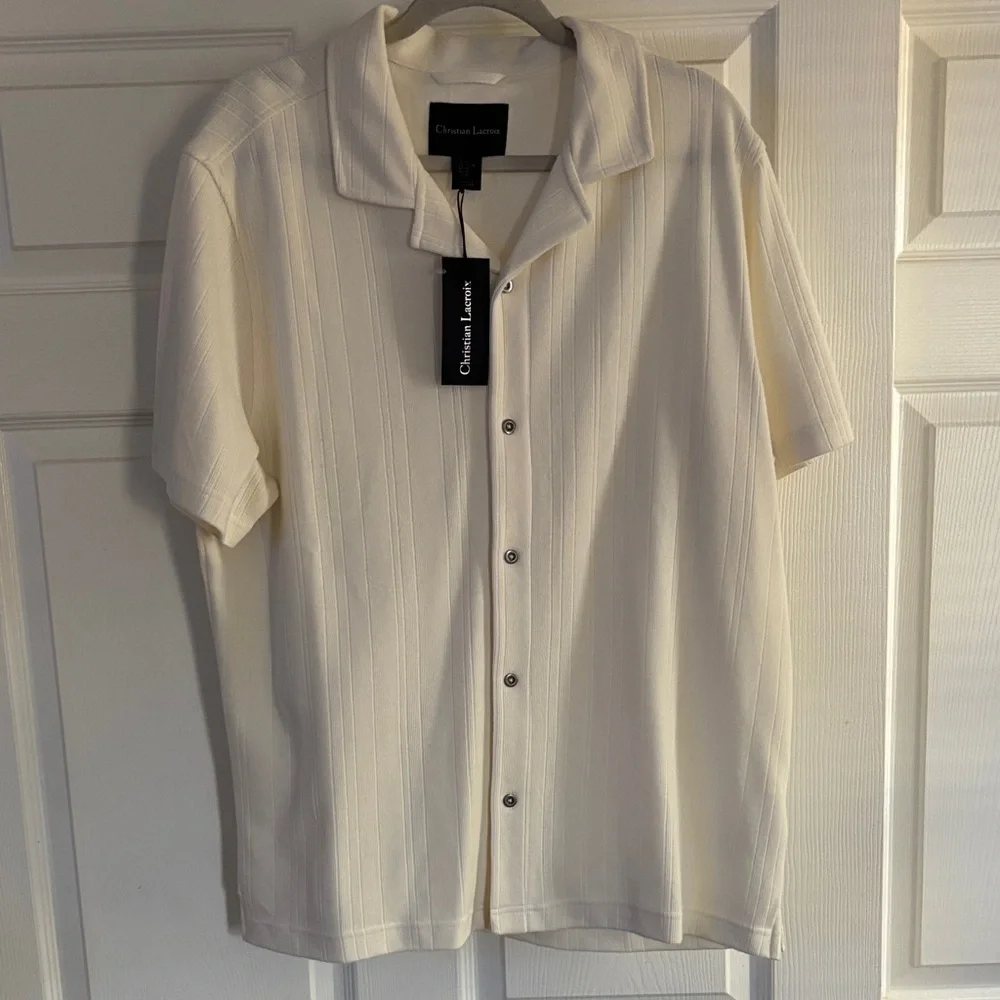 Christian Lacroix Cream Casual Button Down Shirt - Picture 3 of 6
